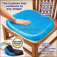 Silicone Rubber Soft Cushion Seat Pillow, Seat Cushion Pad Pressure Sore Relief Ultimate Breathable Design Gel Comfort, Blue (Gel Memory Foam)  